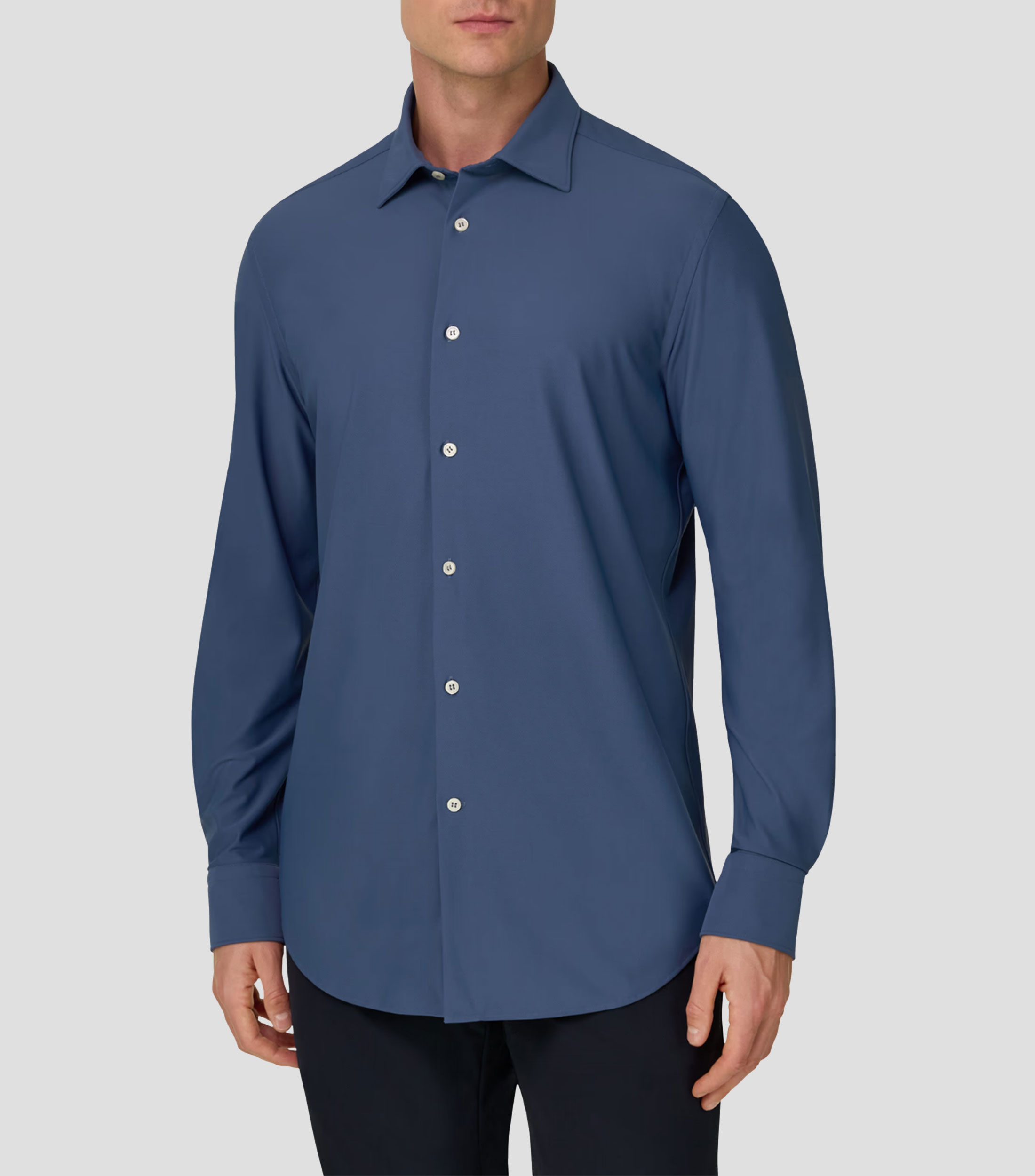Camisa lisa manga larga Hombre
